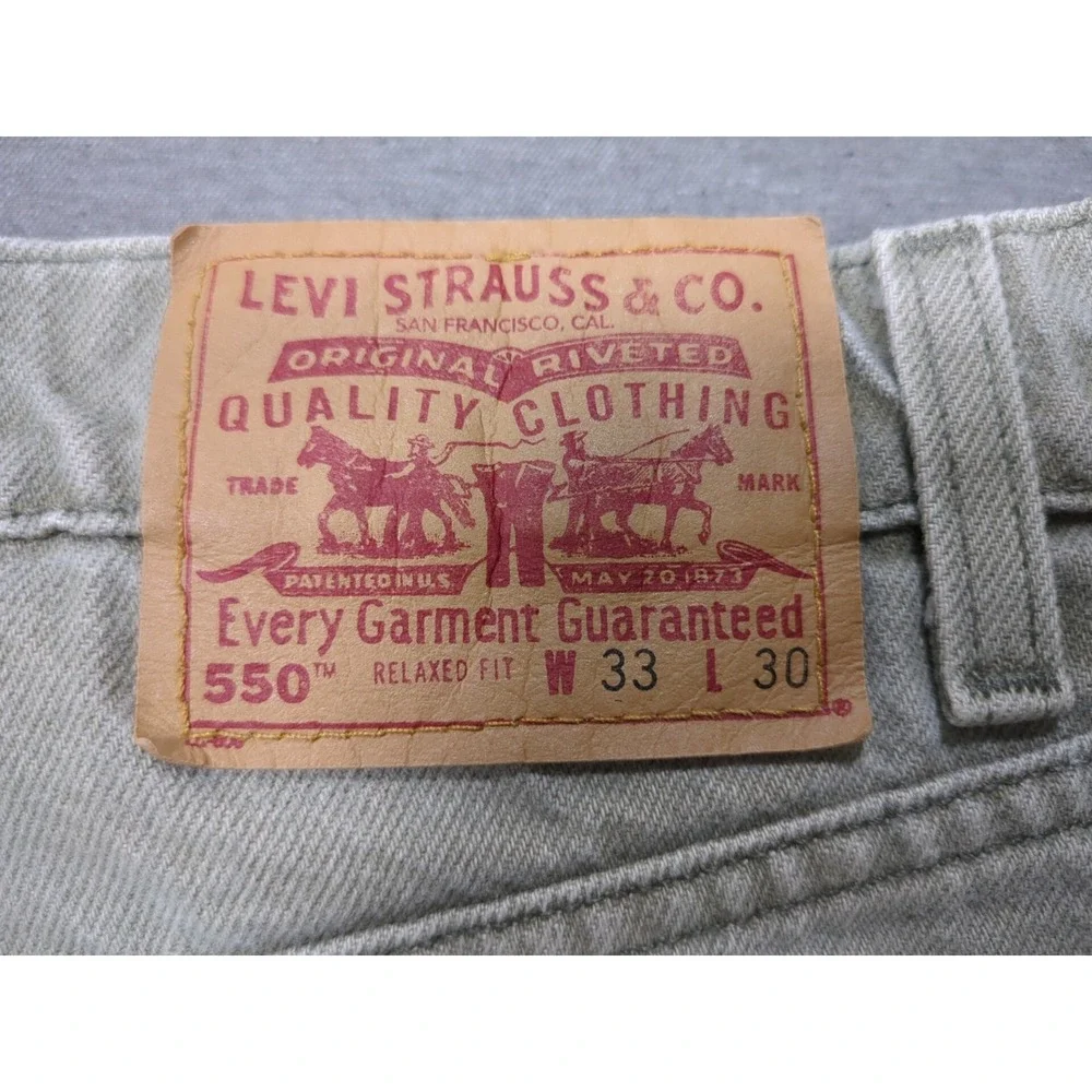 Vintage Levi's 550 Shorts Gray Faded & Stained Relaxed Men W33 L30 USA Red Tab e